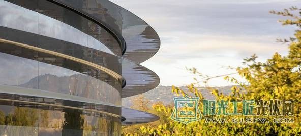 苹果公司在乔布斯的梦想花园安装17兆瓦屋顶太阳能阵列
