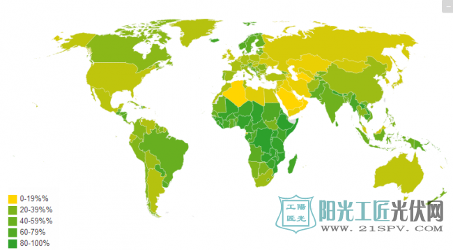 全球可再生能源使用地图发布